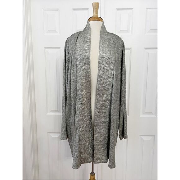 Torrid Gray Silver Open Front Cardigan Long Sleeve Kimono Jacket Size 4 NWT - Picture 1 of 6